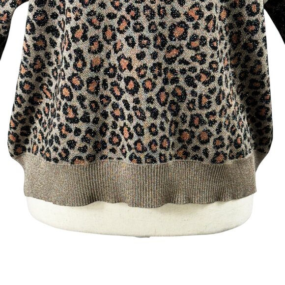 Like new! By Anthropologie Leopard Print Three-Quarter Sleeve Sweater Si… - Picture 11 of 12